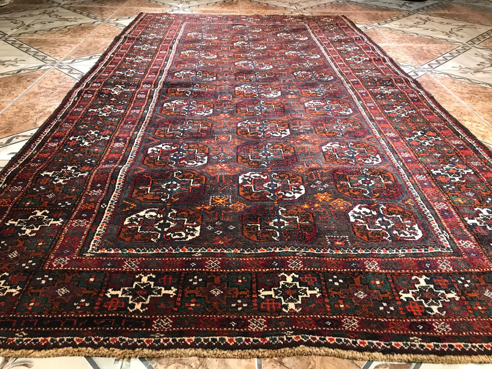 Semi Antique Afghan Bokhara Rug Tribal Home Decor Handmade Etsy