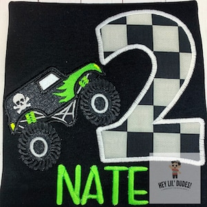 Boys Monster Truck birthday shirt, Racing trucks shirt, Big trucks derby outfit
