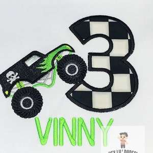 Boys Monster Truck birthday shirt, Racing trucks shirt, Big trucks derby outfit