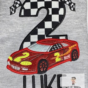 Boys Race car birthday shirt, Red racing car shirt, Boys race outfit