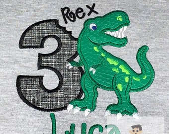 Dinosaur birthday shirt, T-Rex birthday shirt, 3 Rex dinosaur birthday shirt, Dino birthday shirt, 4th T-Rex birthday shirt