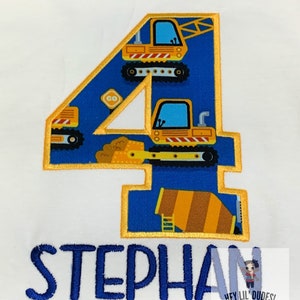 Bull Dozer birthday shirt, Excavator Birthday Shirt, Cement mixer Birthday Shirt, Construction Birthday Shirt