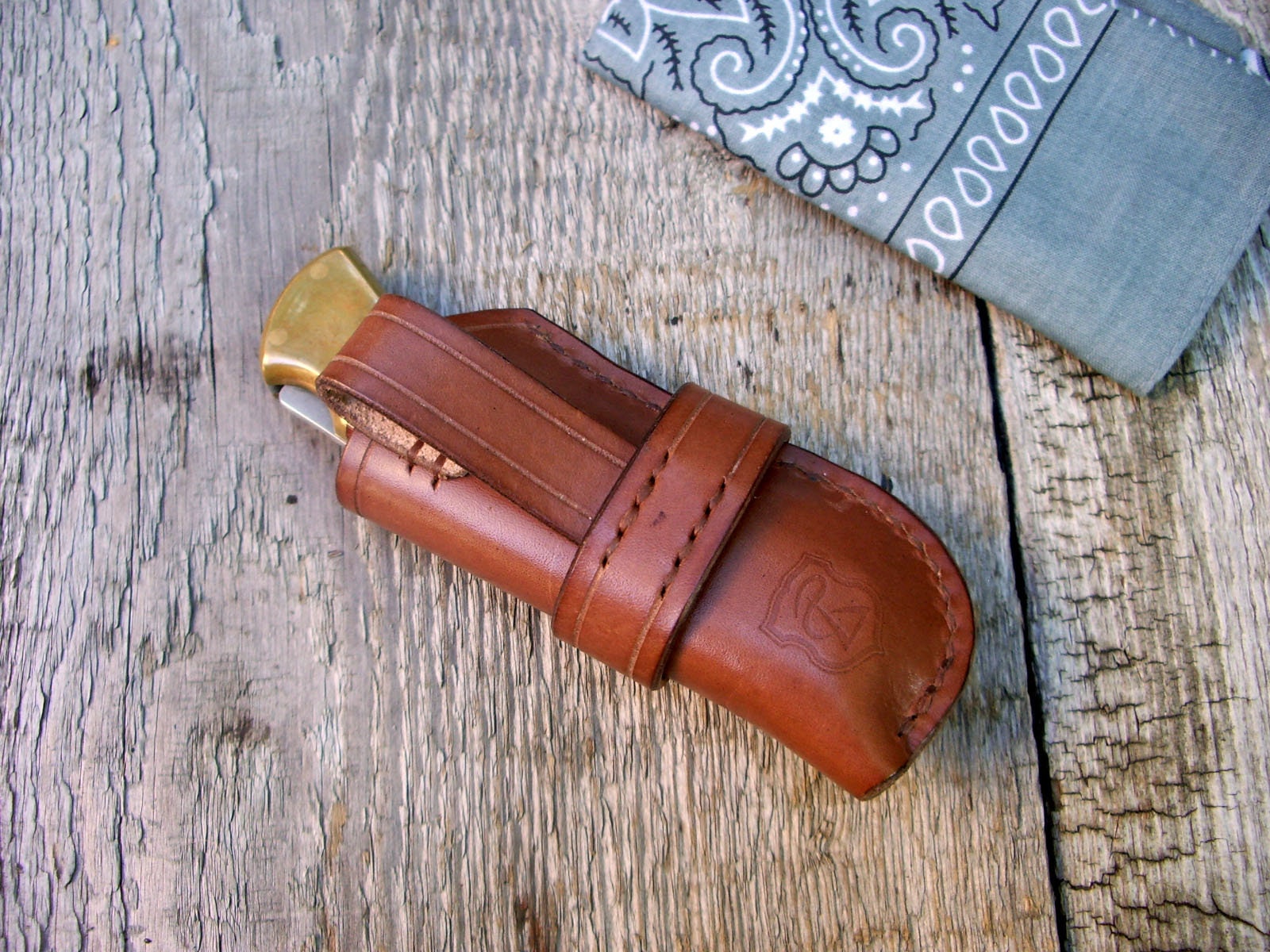 Wild west style leather belt knife pouch / Mexican loop knife Etsy