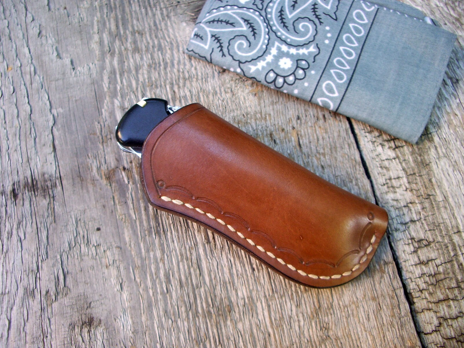 Wild west style leather belt knife pouch / Mexican loop knife Etsy