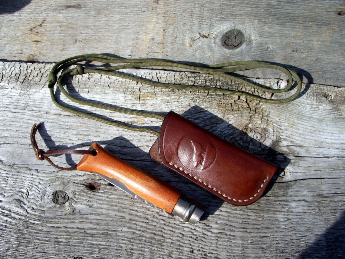 Leather folding knife pouch / folding knife sheath Etsy