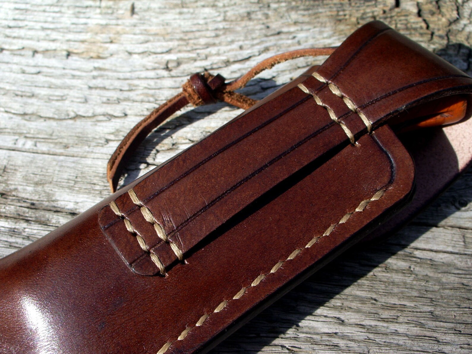 Leather knife belt pouch / folding knife sheath Etsy