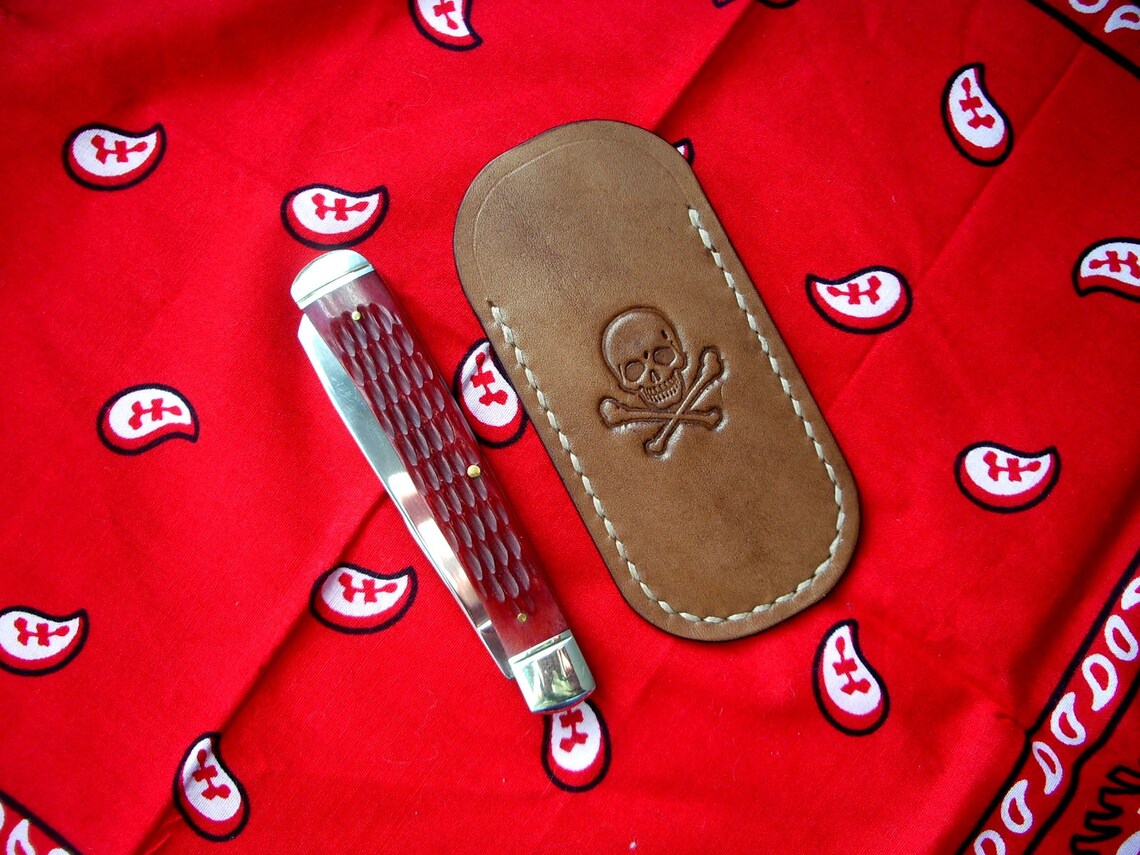 Leather knife pocket pouch / folding knife pouch / knife Etsy