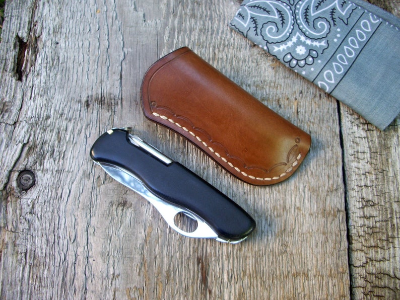 Wild west style leather knife pouch / folding knife sheath Etsy