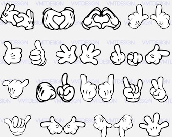 Mickey Mouse Hands SVG svg - Mickey Mouse Hands SVG vector - Mickey Mouse Hands SVG clipart - Digital files download svg, png, pdf, eps, jpg