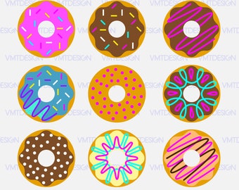 Donut Svg - Donut vector - Donut bundle - Donut digital clipart files for Design or more download svg, eps, jpg, png, dxf