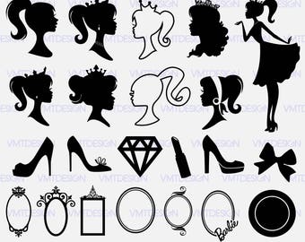 Barbie svg - Barbie vector - Barbie silhouette - Barbie decal - Barbie digital clipart for Design or more, files download eps, svg, png, jpg