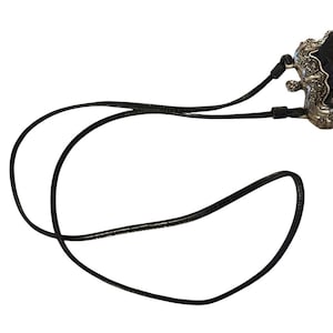 Vintage BRIGHTON Kiss Lock zwart leren One World crossbody-tas 3636/1 afbeelding 5