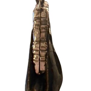 Vintage BRIGHTON Kiss Lock zwart leren One World crossbody-tas 3636/1 afbeelding 7