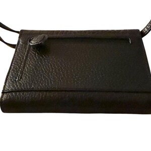 Vintage BRIGHTON Croc-Embossed Black Leather Crossbody Bag 3637/1 image 7