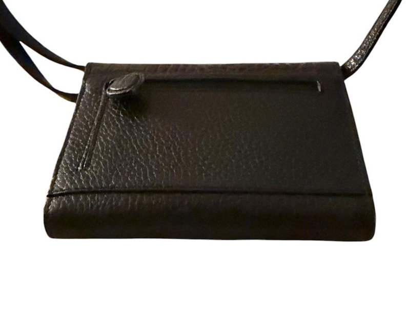 Vintage BRIGHTON Croc-Embossed Black Leather Crossbody Bag 3637/1 image 7