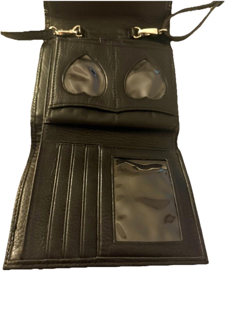 Vintage BRIGHTON Croc-Embossed Black Leather Crossbody Bag 3637/1 image 12