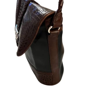 Bolso bandolera de piel vintage Brighton, color negro y marrón, envío rápido 3138-5 imagen 8