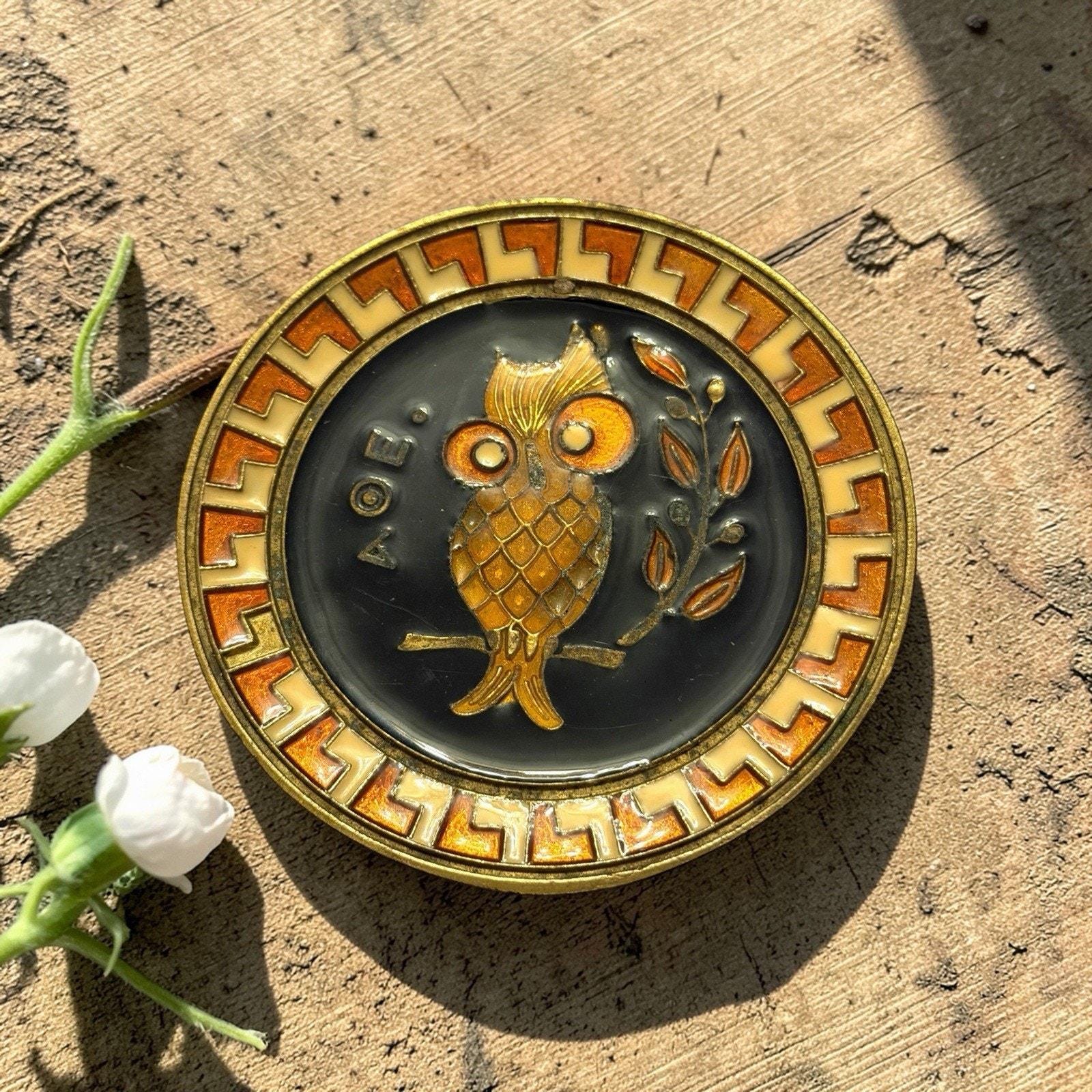 お値下げ　AOE フクロウ ギリシャ製 多孔質石 ヴィンテージ置物 AOE フクロウ ギリシャ製 多孔質石 ヴィンテージ置物 フクロウ 梟