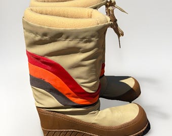 VINTAGE BOOTS 70s 80s Fleece Lining Women’s Size 5-6 Korea 3560-18