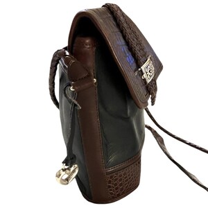 Bolso bandolera de piel vintage Brighton, color negro y marrón, envío rápido 3138-5 imagen 4