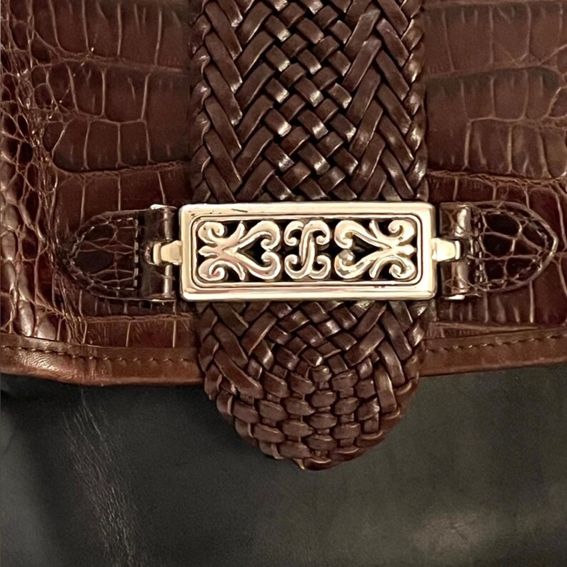 Bolso bandolera de piel vintage Brighton, color negro y marrón, envío rápido 3138-5 imagen 6