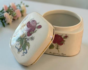 Caja de polvos de porcelana vintage Germaine Monteil con tapa Vanty Japón Envío rápido 3350-63