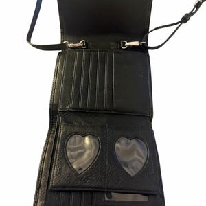 Vintage BRIGHTON Croc-Embossed Black Leather Crossbody Bag 3637/1 image 10