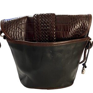 Bolso bandolera de piel vintage Brighton, color negro y marrón, envío rápido 3138-5 imagen 9