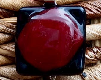Unique handmade glass pendants on leather necklace