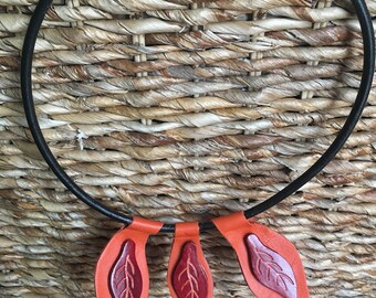 Handmade, unique leather necklace