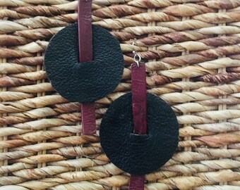 Handmade, unique leather earrings