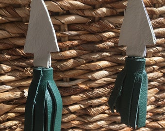 Handmade, unique leather earrings