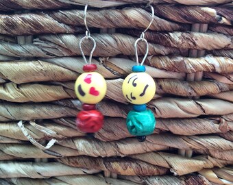 Unique fun adorable emoji drop earrings