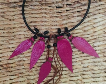 Handmade, unique leather necklace