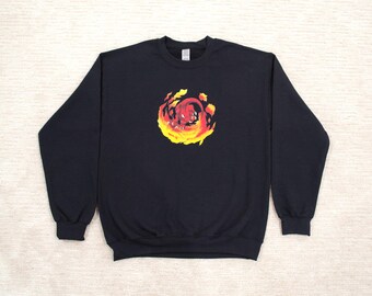 Dark Charmeleon Black Crewneck Sweater
