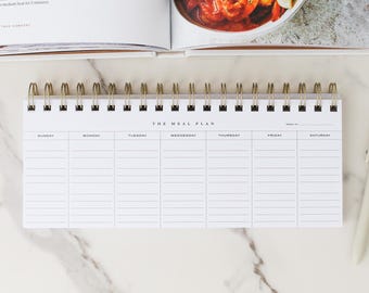 Weekly Meal Planner Notebook, Simple Meal Planner, Meal Planning Notepad, Perforated Meal Planning Sheets for Fridge, Ivory Cardstock Cover
