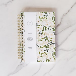 Muted Floral Spiral Notebook, Hardcover Lined Journal, Spiral Bound Journal, Gift for her, Sized 8.5x6&quot;