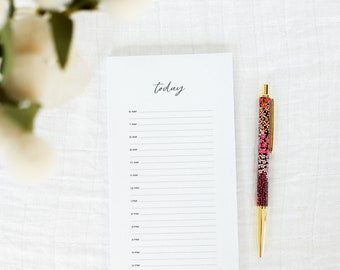 Daily Planner Notepad, Time Blocking Notepad, Daily Desk Pad, Time Management Tool, Half Hour Planner, Work Day Stationery, Sized 4x8"