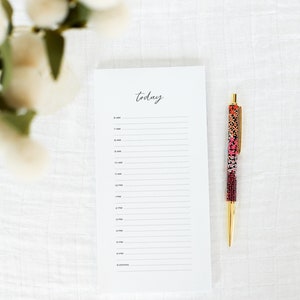 Daily Planner Notepad, Time Blocking Notepad, Daily Desk Pad, Time Management Tool, Half Hour Planner, Work Day Stationery, Sized 4x8&quot;