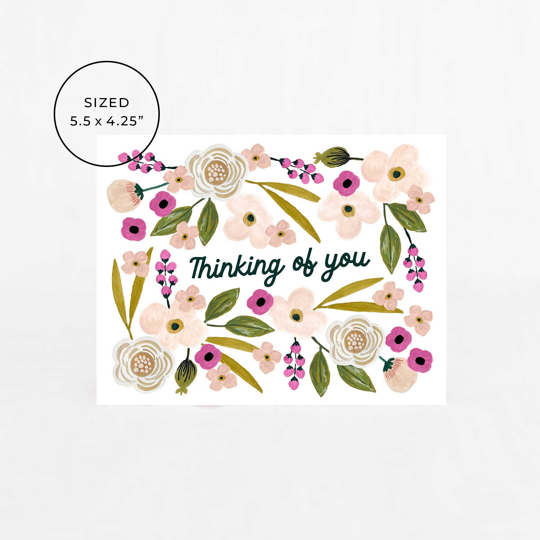 Thinking of You Floral Greeting Card, Sympathy Card, Friendship Card ...
