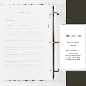 Extra Recipe Pages 40 Recipes | 20 Double-Sided Recipe Pages, 3 hole punch recipe card, Recipe filler pages for our Heirloom Recipe Books image 2