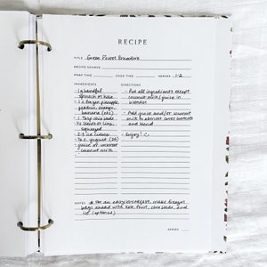 Extra Recipe Pages 40 Recipes | 20 Double-Sided Recipe Pages, 3 hole punch recipe card, Recipe filler pages for our Heirloom Recipe Books image 4