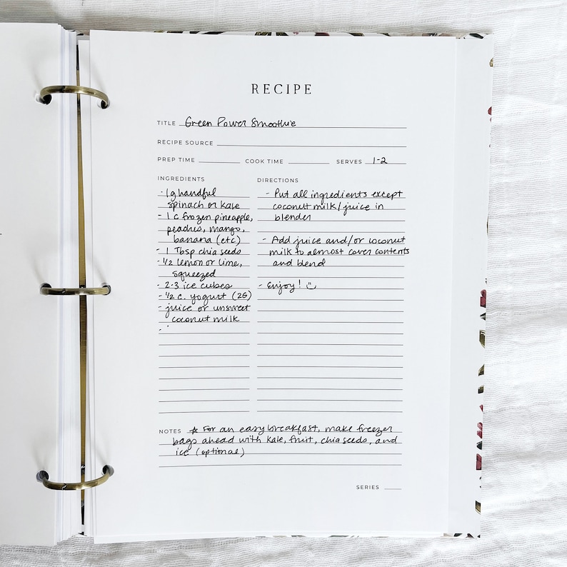 Extra Recipe Pages 40 Recipes | 20 Double-Sided Recipe Pages, 3 hole punch recipe card, Recipe filler pages for our Heirloom Recipe Books image 4