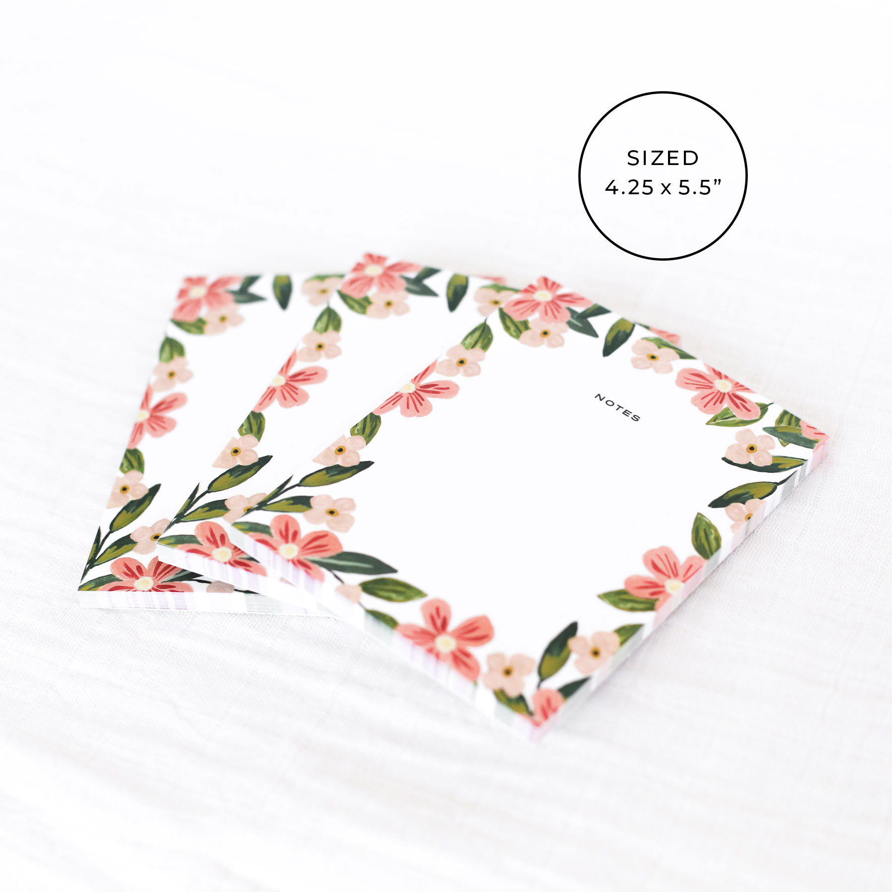Pretty in Pink Floral Notepad, Small Gift for Her, Blank Memo Notepad ...