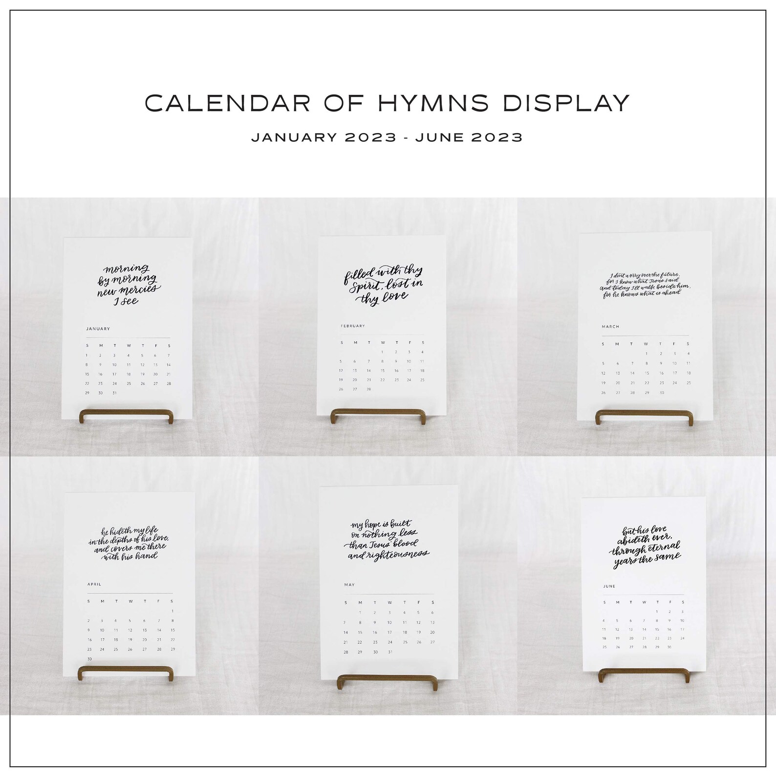 2023 Monthly Hymn Calendar Display 2023 Desk Calendar With Etsy
