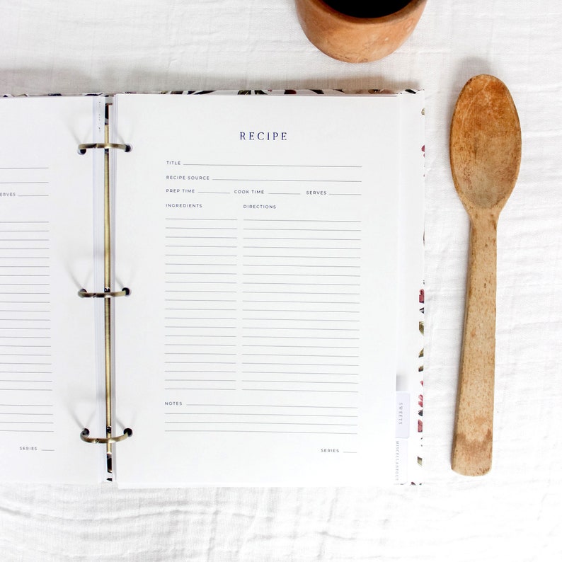Extra Recipe Pages 40 Recipes | 20 Double-Sided Recipe Pages, 3 hole punch recipe card, Recipe filler pages for our Heirloom Recipe Books image 1