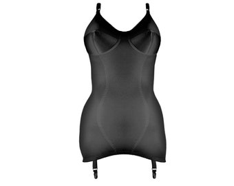Premier Lingerie 'Silhouette Collection ‘ Black Satin Madame 'X' Open Corselette Shapewear [MX150b]