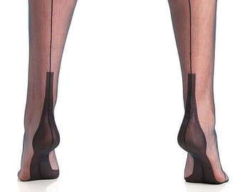 Pończosznicze rajstopy w stylu Fully Fashioned Cuban Heel Stockings (PLffc)