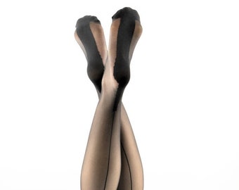 Premier Lingerie 'Betty' 15 DEN Point Heel Stockings in Caramel or Black ( ST70 )