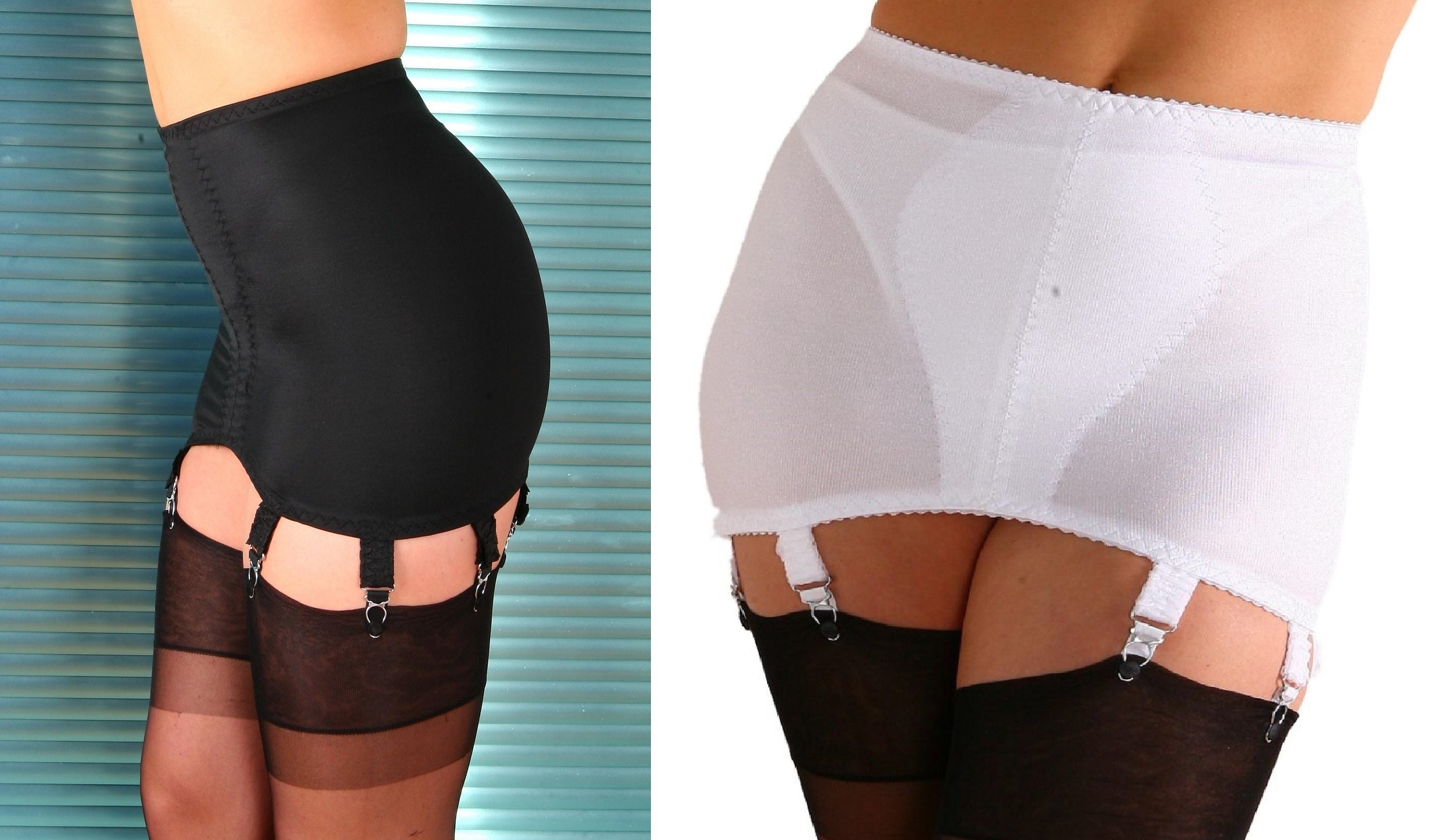 M Vtg Lingerie Open Bottom Girdle Garter Skirt Panty Bra Thong